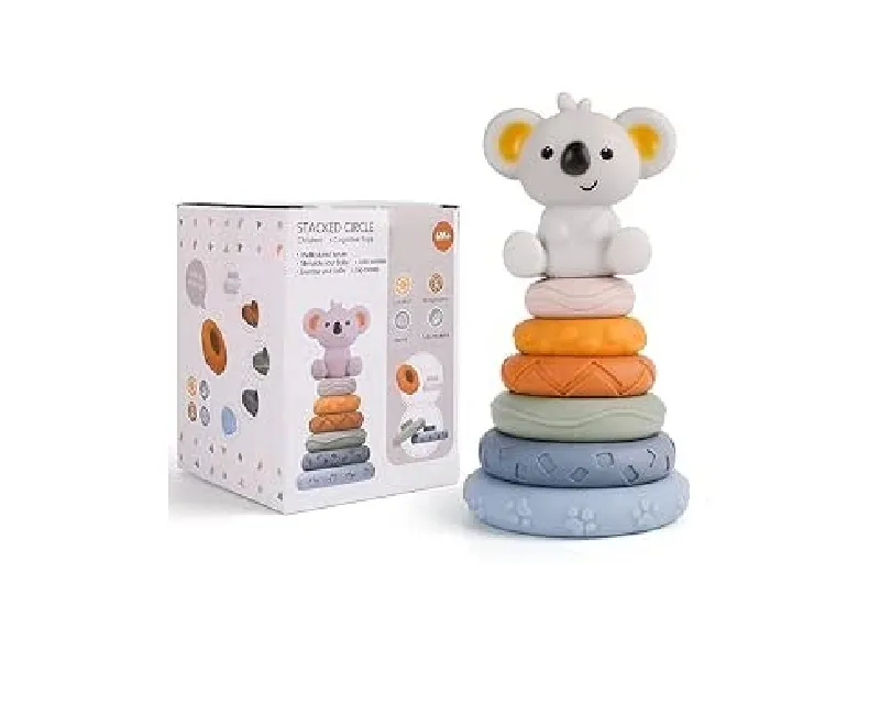 عامود حلقات سيليكون 7 قطع ملون