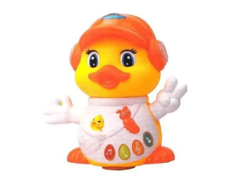 بطة متحركة بازرار بيانو (اصفر)