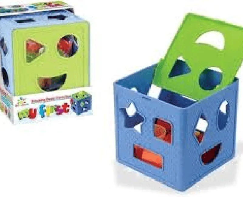 مكعب تطابق مع 9 اشكال هندسية -اخضروازرق