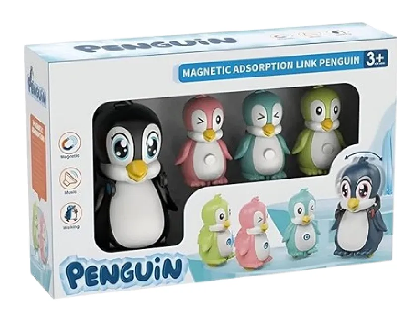 بطاريق مغناطيسية متحركة 4 قطع (متعددة الألوان)