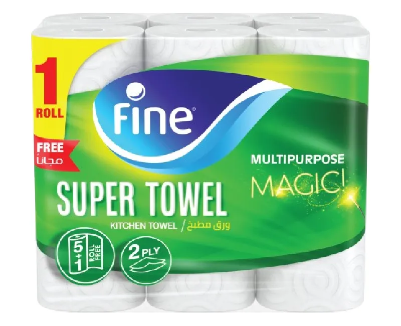 مناديل ورقية للمطبخ من فاين- طبقتين- 6 بكرات