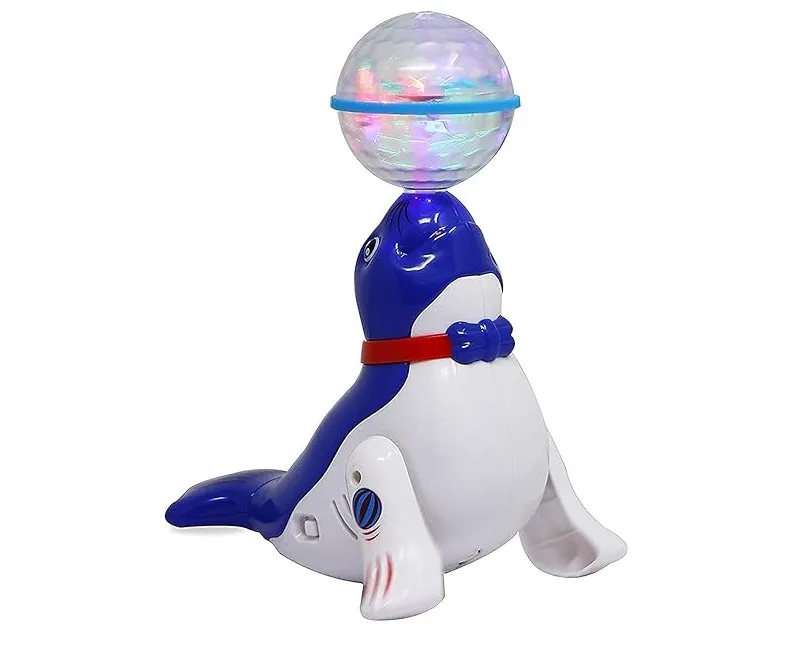 كلب بحر ديسكو بأضواء ملونة (أزرق)