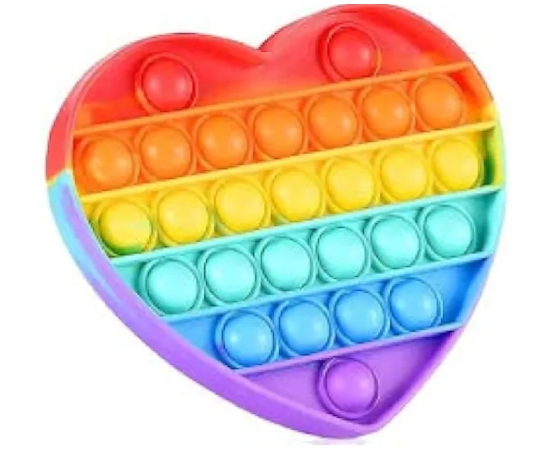 لعبة الضغط على الفقاعات لتخفيف التوتر بشكل قلب