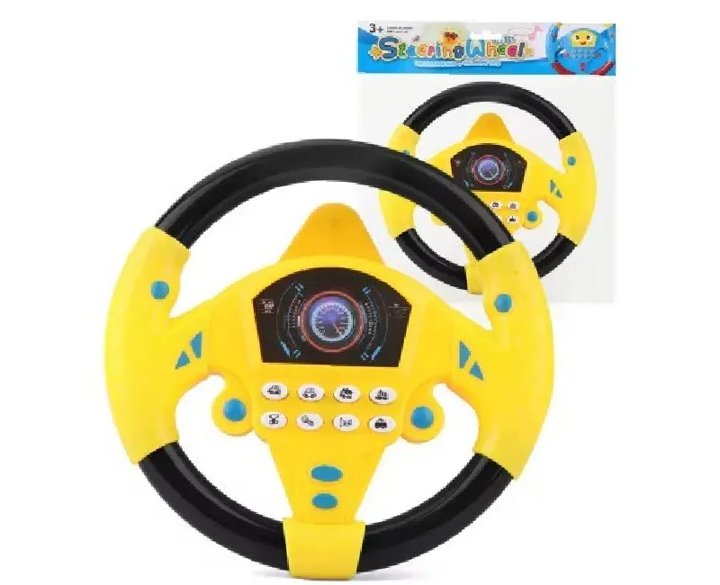 دركسيون سيارة مزود ب8 ازرار موسيقية (اصفر- اسود)