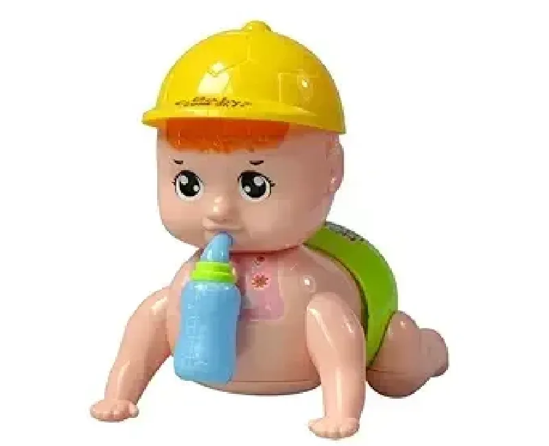 بيبي زاحف مع زجاجة حليب (أخضر)