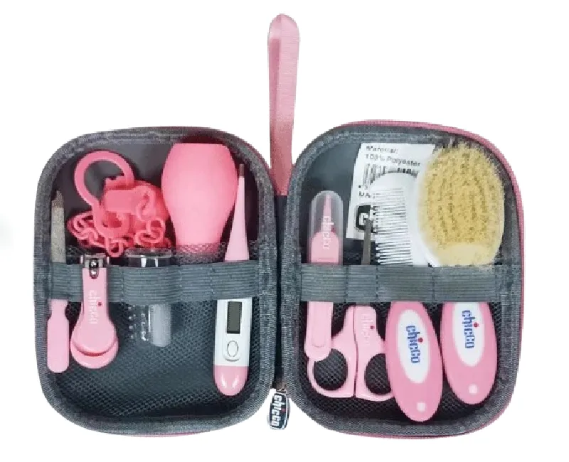 شنطة شيكو للعناية بالطفل 10 قطع  -بينك