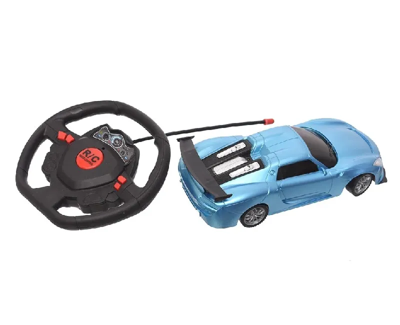 سيارة مع عجلة قيادة  للتحكم- ازرق
