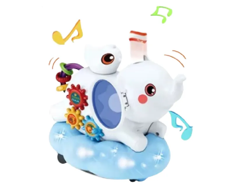 فيل متحرك مع كرات صغيرة  (ابيض)