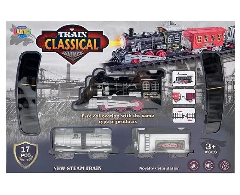 قطار كلاسيكي 17 قطعة (فضي)