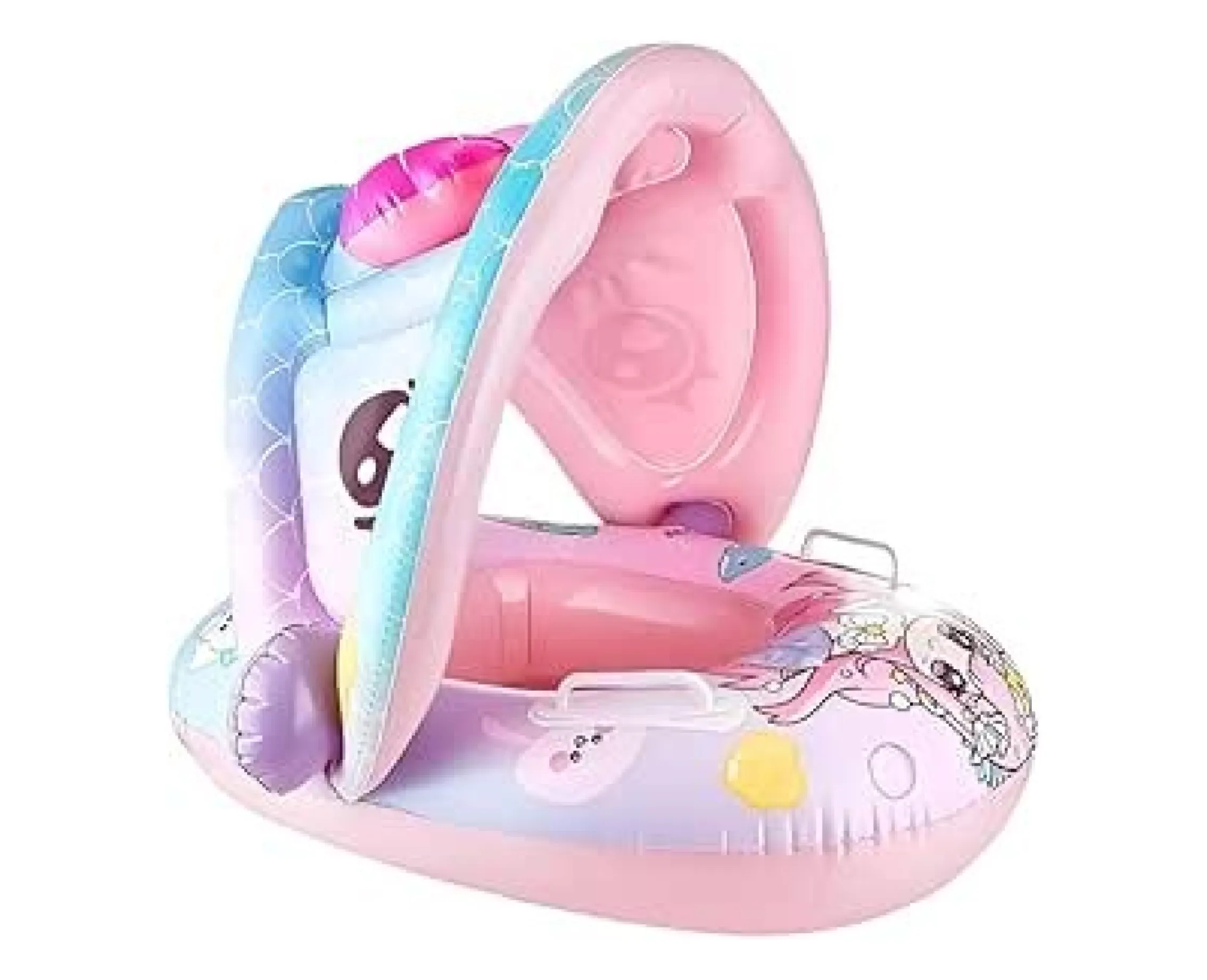 عوامة أطفال قابلة للنفخ بغطاء شمس(بينك)