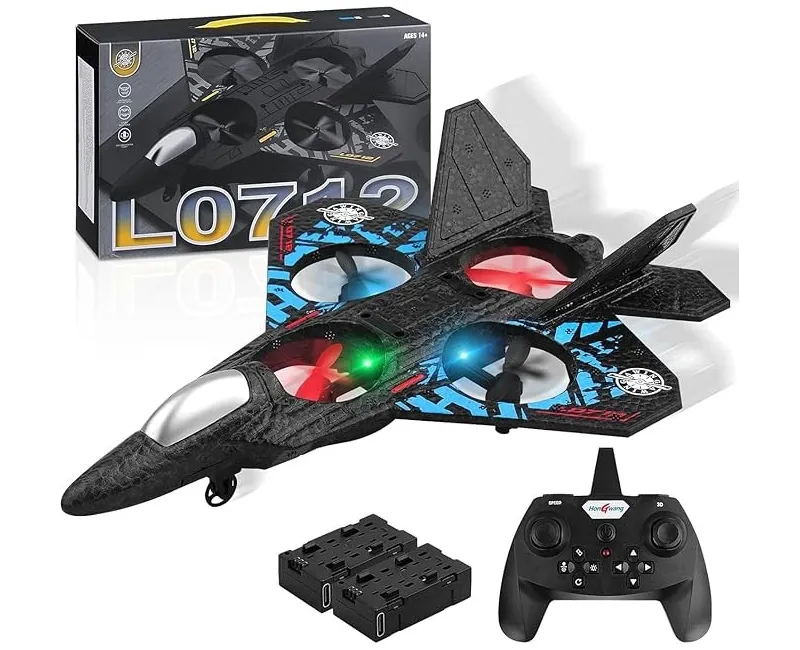 طيارة مقاتلة فوم مع جهاز تحكم-أسود
