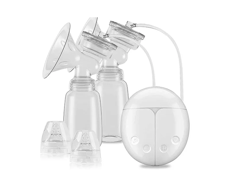 شفاط ثدي كهربائي مع زجاجتين لتخزين الحليب