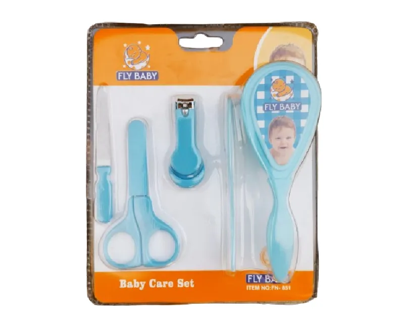 طقم عناية من فلاي بيبي 5 قطع-ازرق