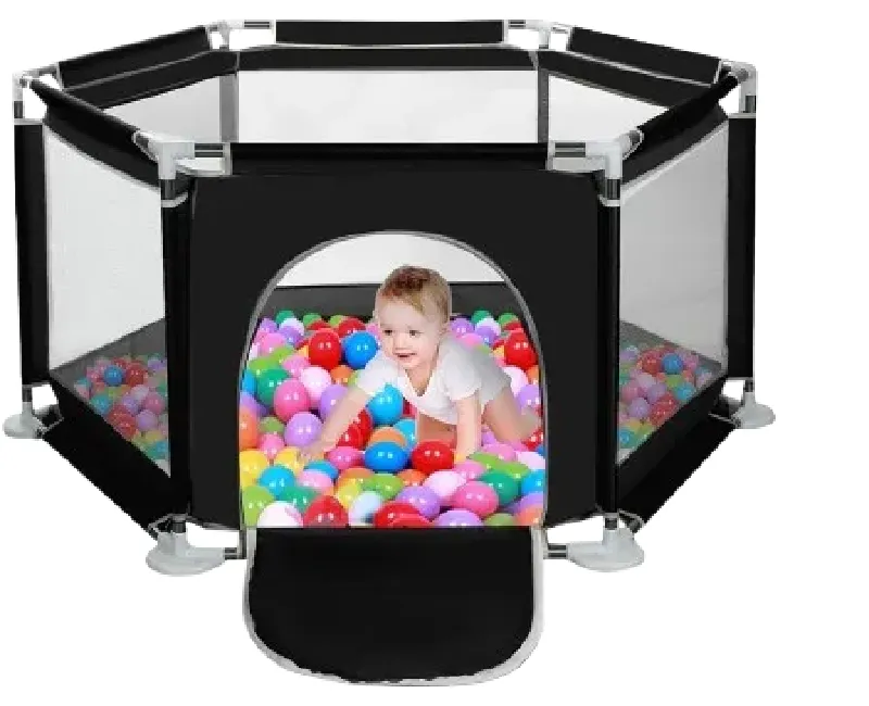 بيت كور سداسي بدون باسكت  105×60سم مع 50 كورة - اسود