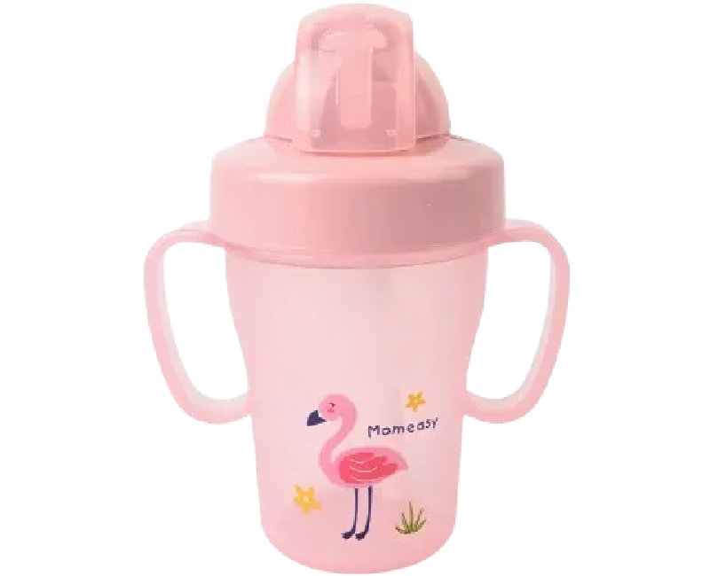 كوب شرب للاطفال  بشفاطة سيليكون 200 مل _ بينك