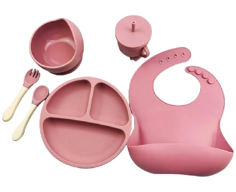 ادوات طعام سيليكون 6 قطع-بينك