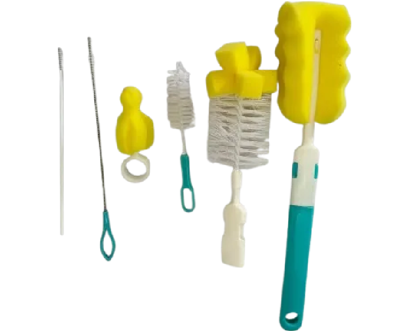 طقم تنظيف الزجاجات  والببرونة مكون من 6 قطع