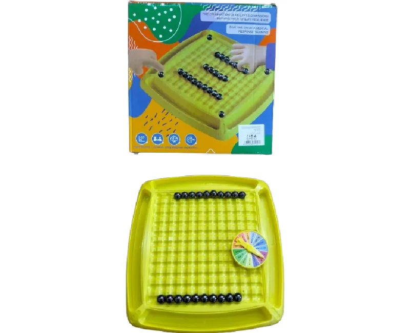 لوح شطرنج مغناطيسي 20 قطعة مع بوصلة -اصفر