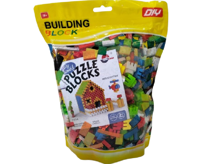 كيس مكعبات شكل بيت متعدد الالوان _ 116قطعة