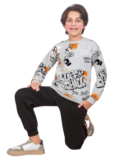 ترنج ولادي قطعتين تي شيرت وبنطلون شتوي *4