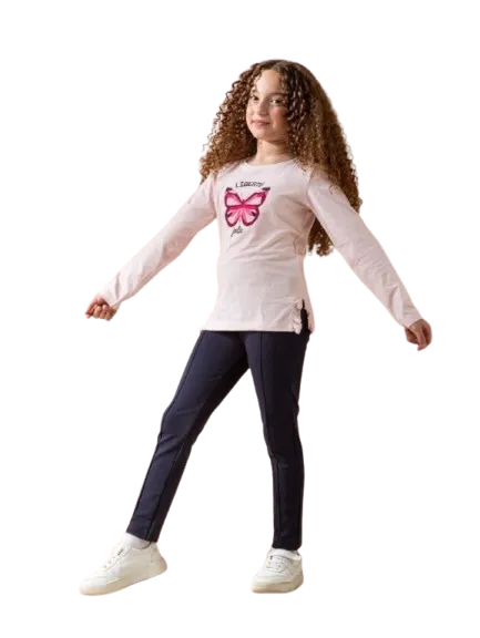 ترنج بناتي قطعتين بنطلون وتي شيرت بكم خريفي *21