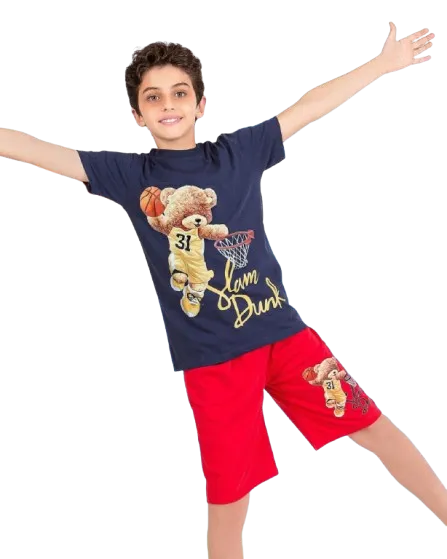 ترنج ولادي قطعتين شورت وتي شيرت بنص*38