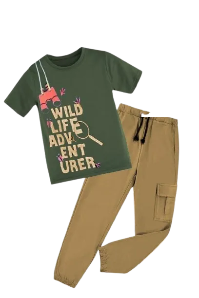 ترنج ولادي قطعتين بنطلون وتي شيرت *18