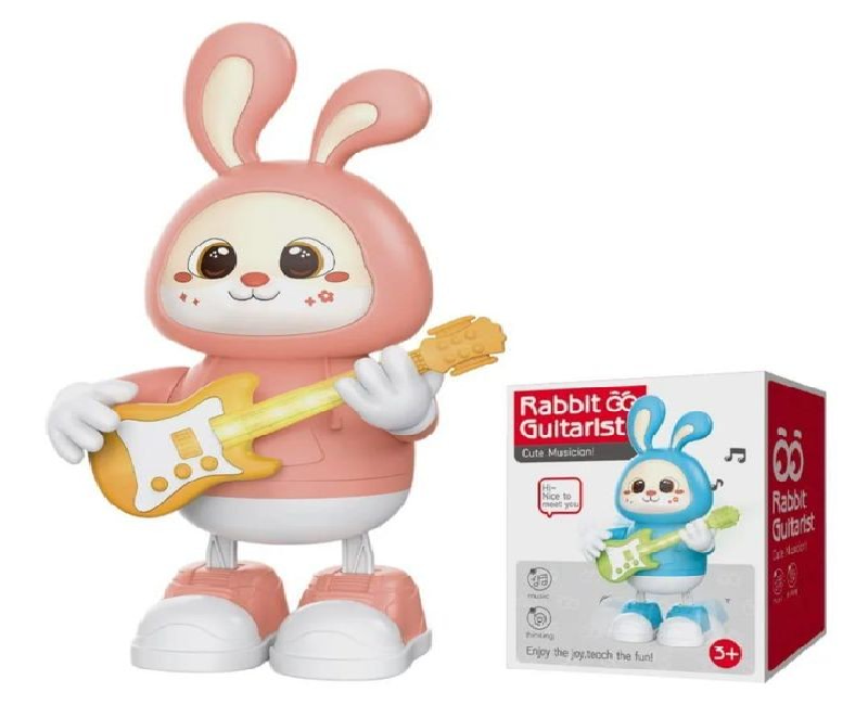 ارنب بجيتار راقص موسيقى و ضوء _ بينك