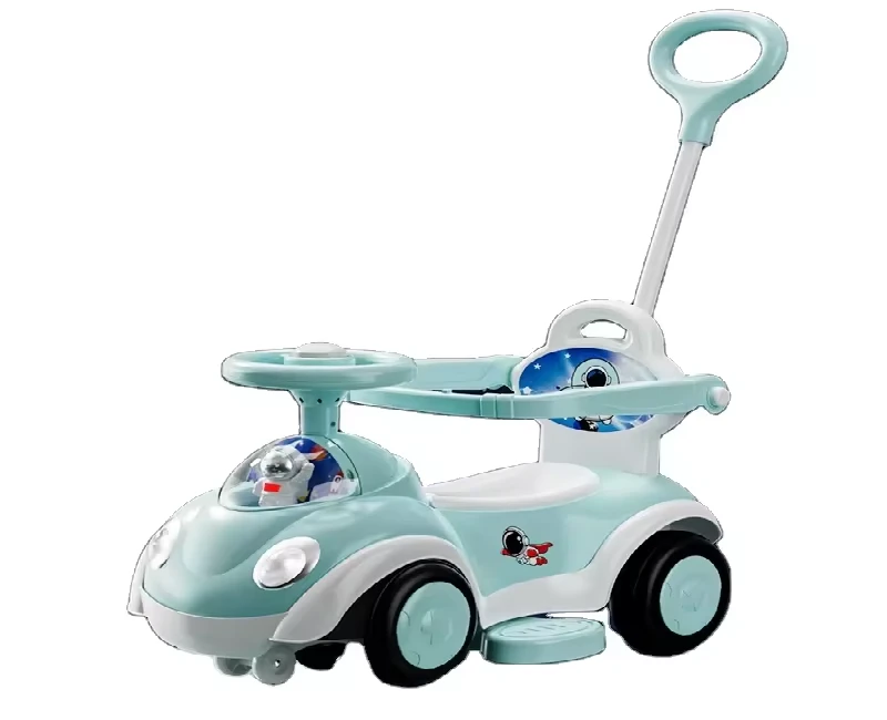 عربية زحافة بذراع وحواجز امان _لون لبني