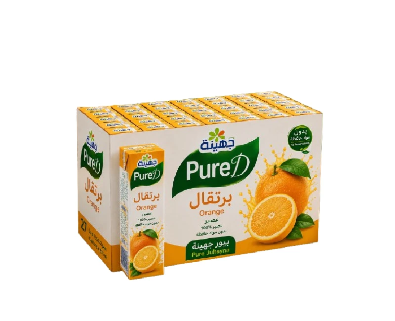 باكيت من -27 عبوة - ٢٣٥ مل - جهينة بيور عصير برتقال