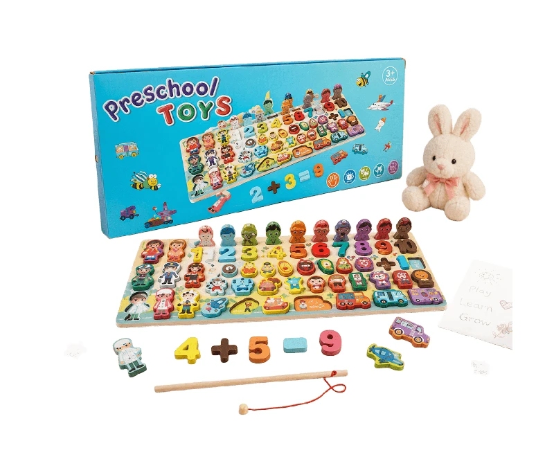 سبورة تعليمية خشبية لتعليم الاشكال والحروف والارقام pre school
